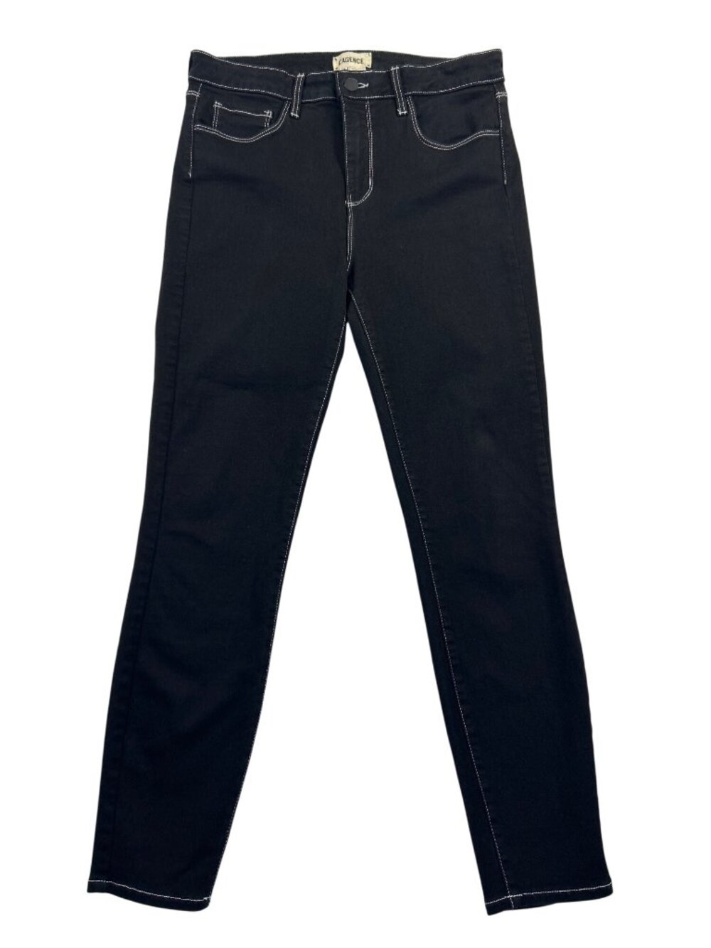 L’agence Margot Skinny Jeans High-Rise Women’s 29 Black Cropped Contrast Stitch